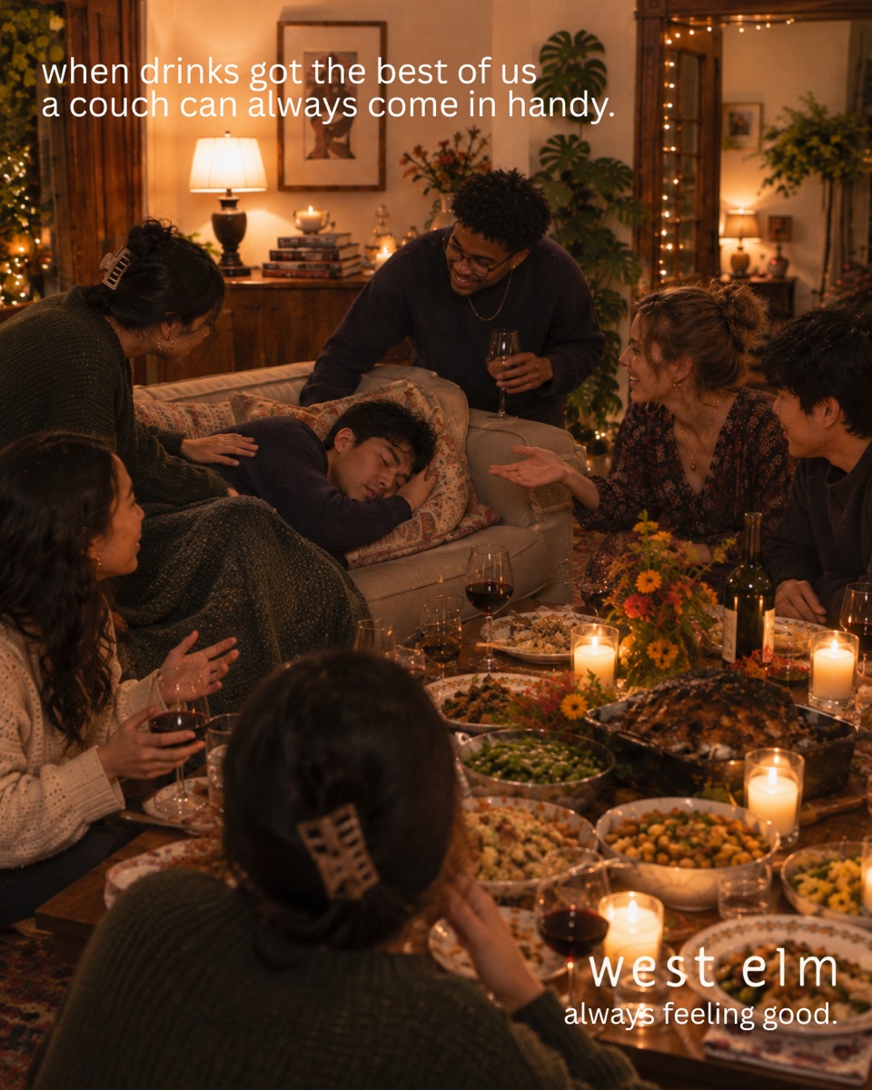 West Elm social post 3: the Thanksgiving dinner party