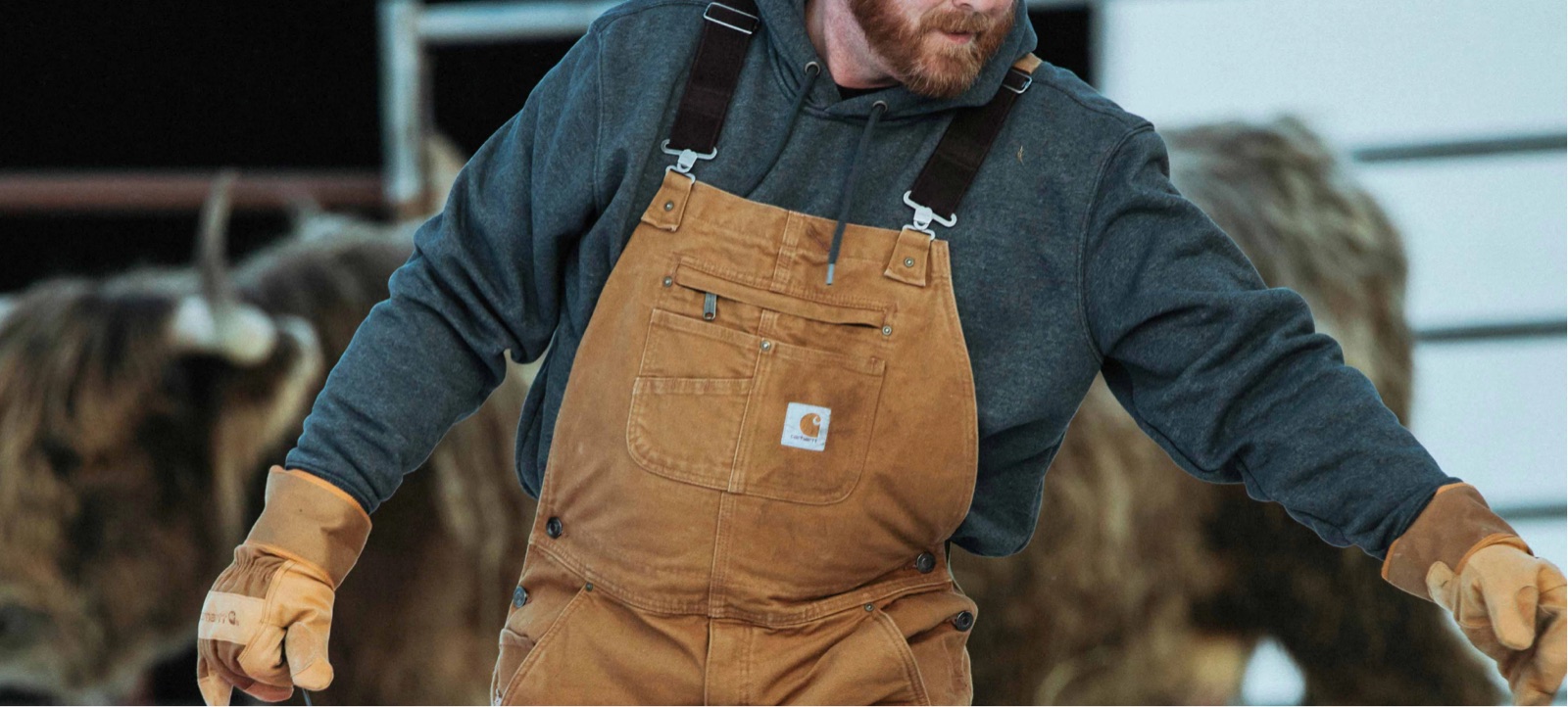 Carhartt campaign — a worker in a Carhartt jacket